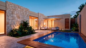 Casa Sacbé custom home in Cozumel with private pool and contemporary tropical design.