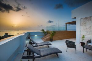 Furnished Distrito Cozumel 1A condo for sale in downtown Cozumel steps from the Malecón